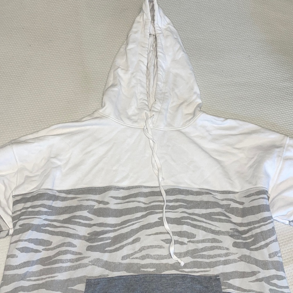 American eagle white and grey oversized hoodie